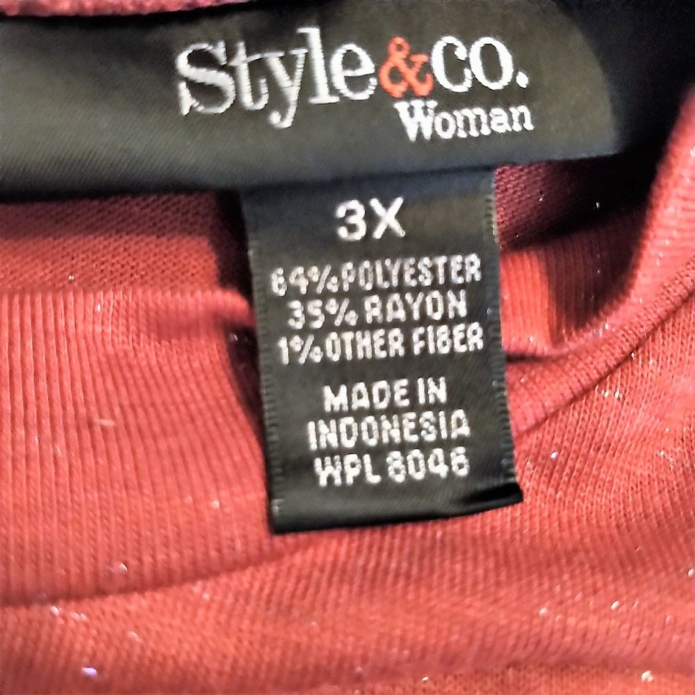 Style & Co Cold Shoulder Tunic Top NWT 3X - Picture 3 of 5